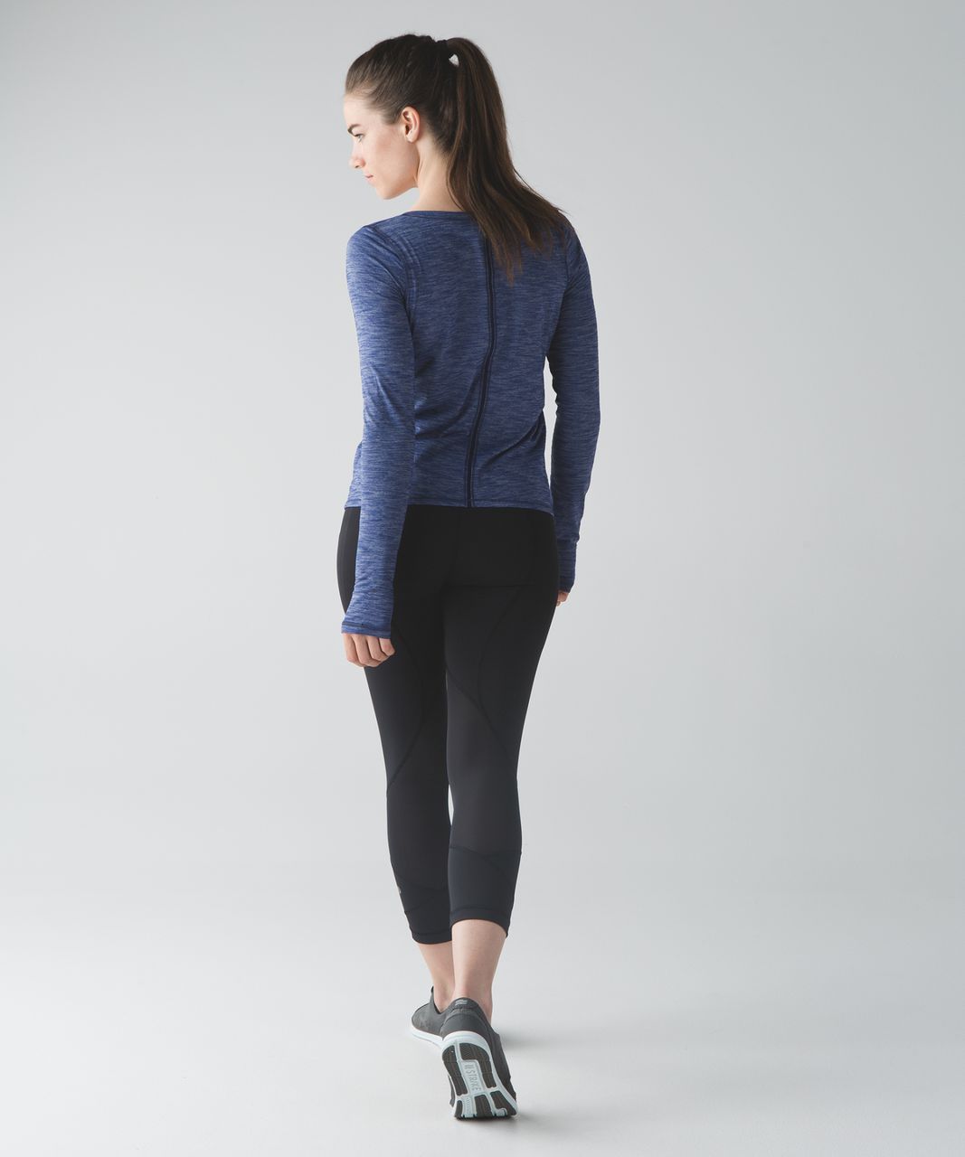 Lululemon Intensi-Tee Long Sleeve - Heathered Hero Blue / Hero Blue