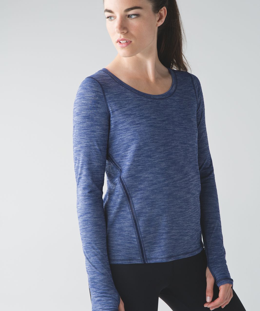 Lululemon Intensi-Tee Long Sleeve - Heathered Hero Blue / Hero Blue