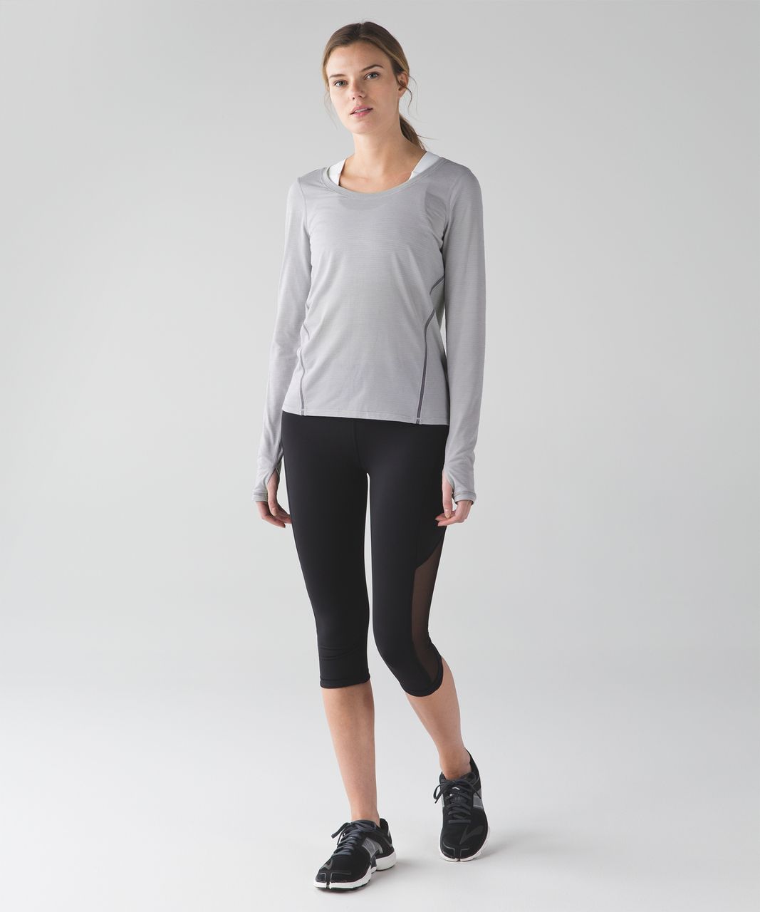 Lululemon Intensi-Tee Long Sleeve - Heathered Seal Grey / Battleship