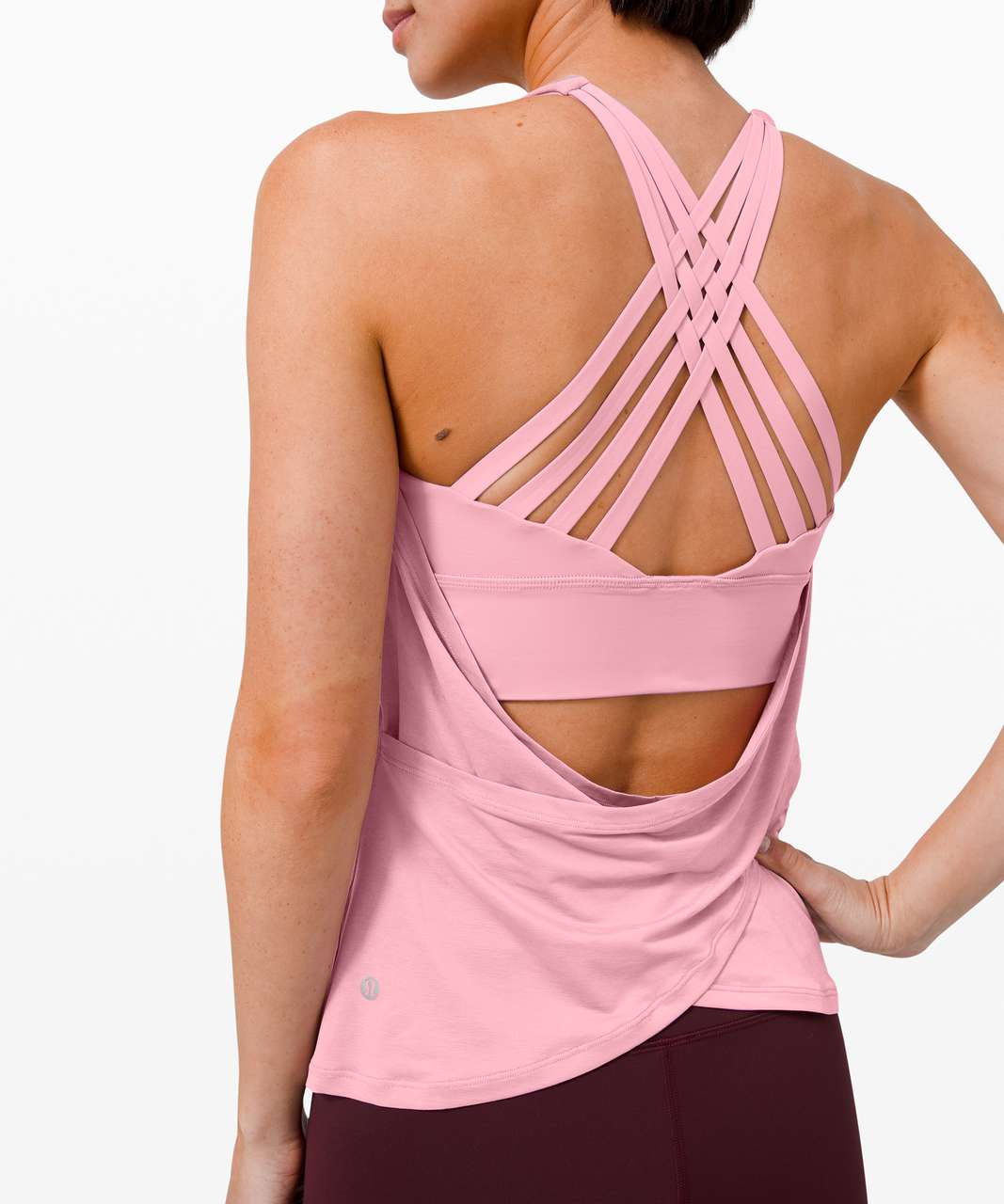 Lululemon Free To Be Serene Tank (2 In 1) Medium Support For C/D Cup -  Heathered Cool Breeze / Cool Breeze - lulu fanatics