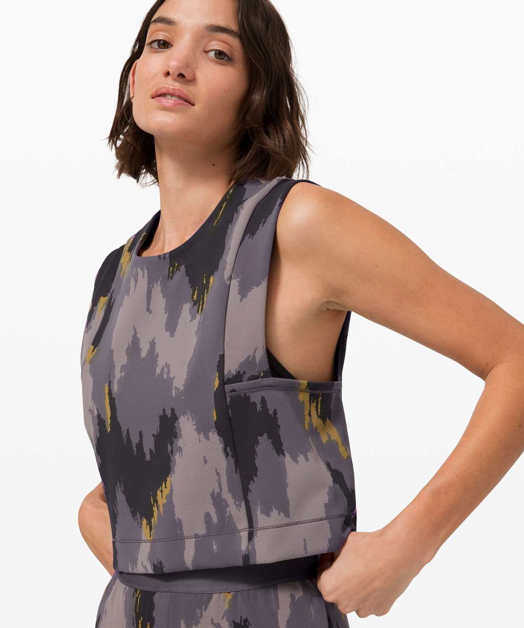 Lululemon Take The Moment Cropped Tank *lululemon x Robert Geller - Distressed Camo Jacquard Moonphase Camel