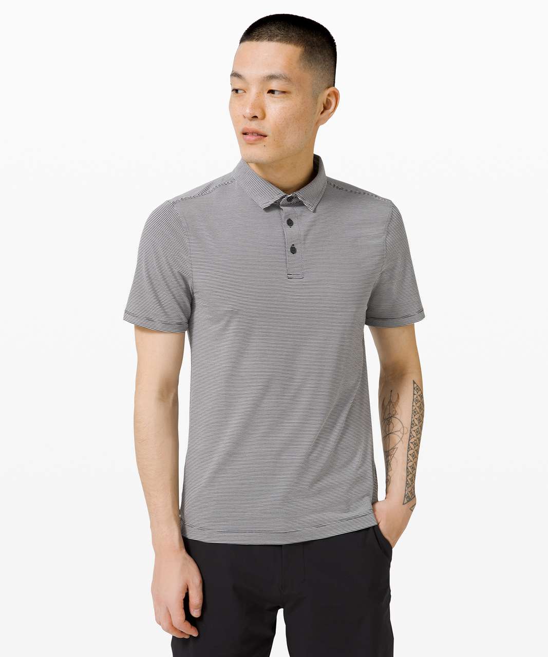 Lululemon Evolution Polo - Tonka Stripe Obsidian Vapor