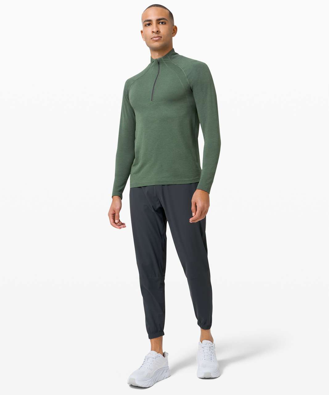 Lululemon Metal Vent Tech 1/2 Zip 2.0 - Graphite Grey / Algae Green ...