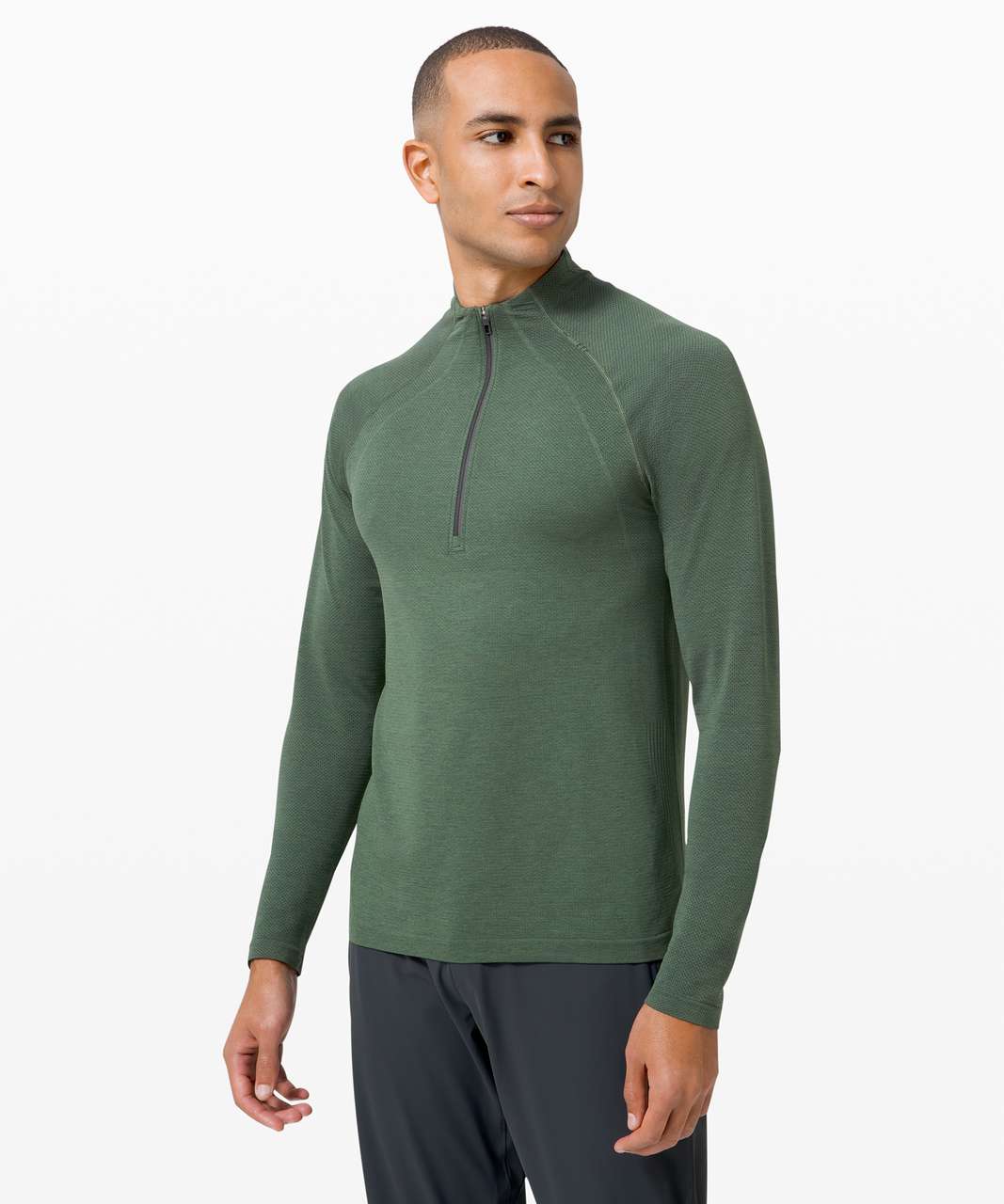 Lululemon Metal Vent Tech 1/2 Zip 2.0 - Graphite Grey / Algae Green