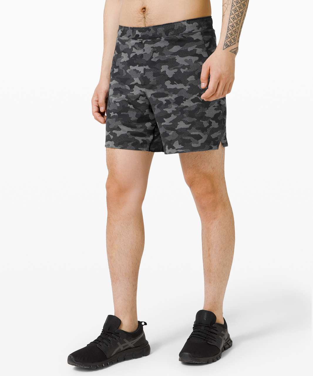 Lululemon Surge Short 6” Lined Size M Jacquard Variegated Mesh Camo Black  02164.