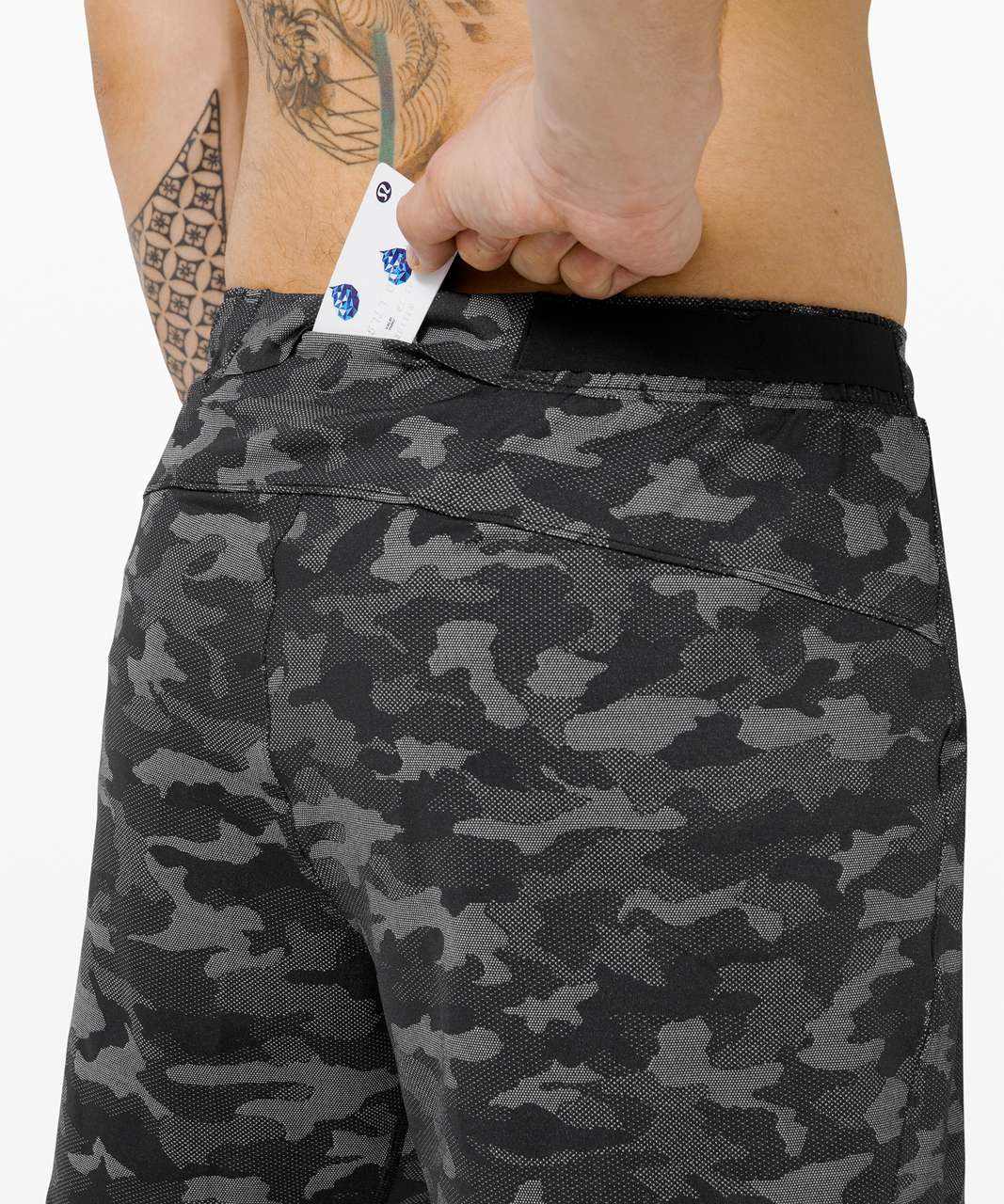 Lululemon Surge Short 6” Lined Size M Jacquard Variegated Mesh Camo Black  02164.