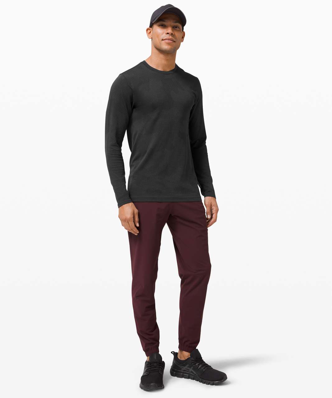 Lululemon Swiftly Breathe Long Sleeve - Vented Camo Black / Asphalt Grey -  lulu fanatics