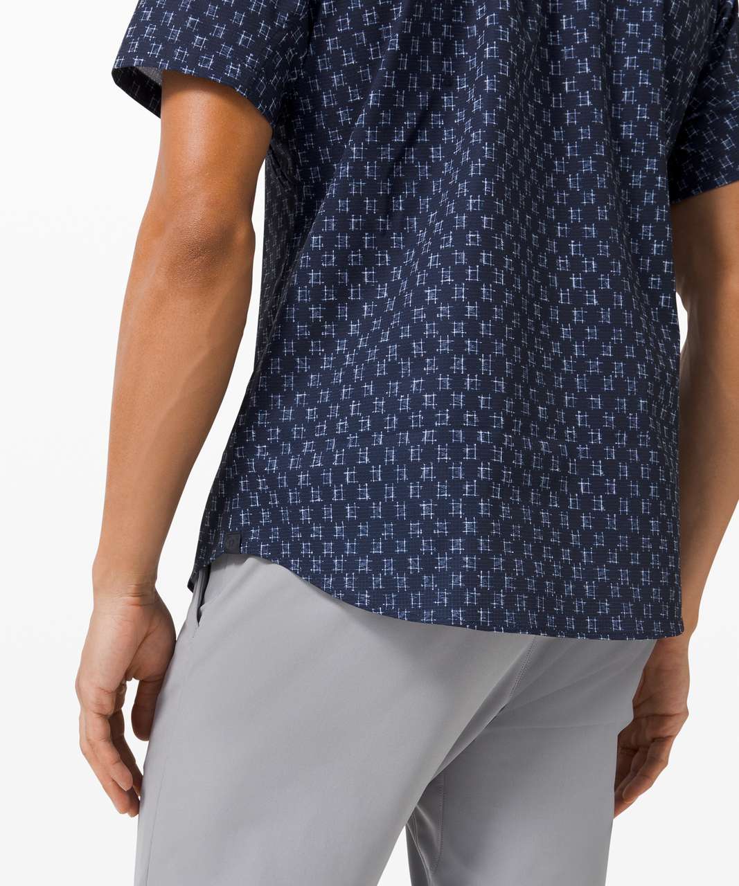 Lululemon Airing Easy Short Sleeve Buttondown - IKat Check White True Navy