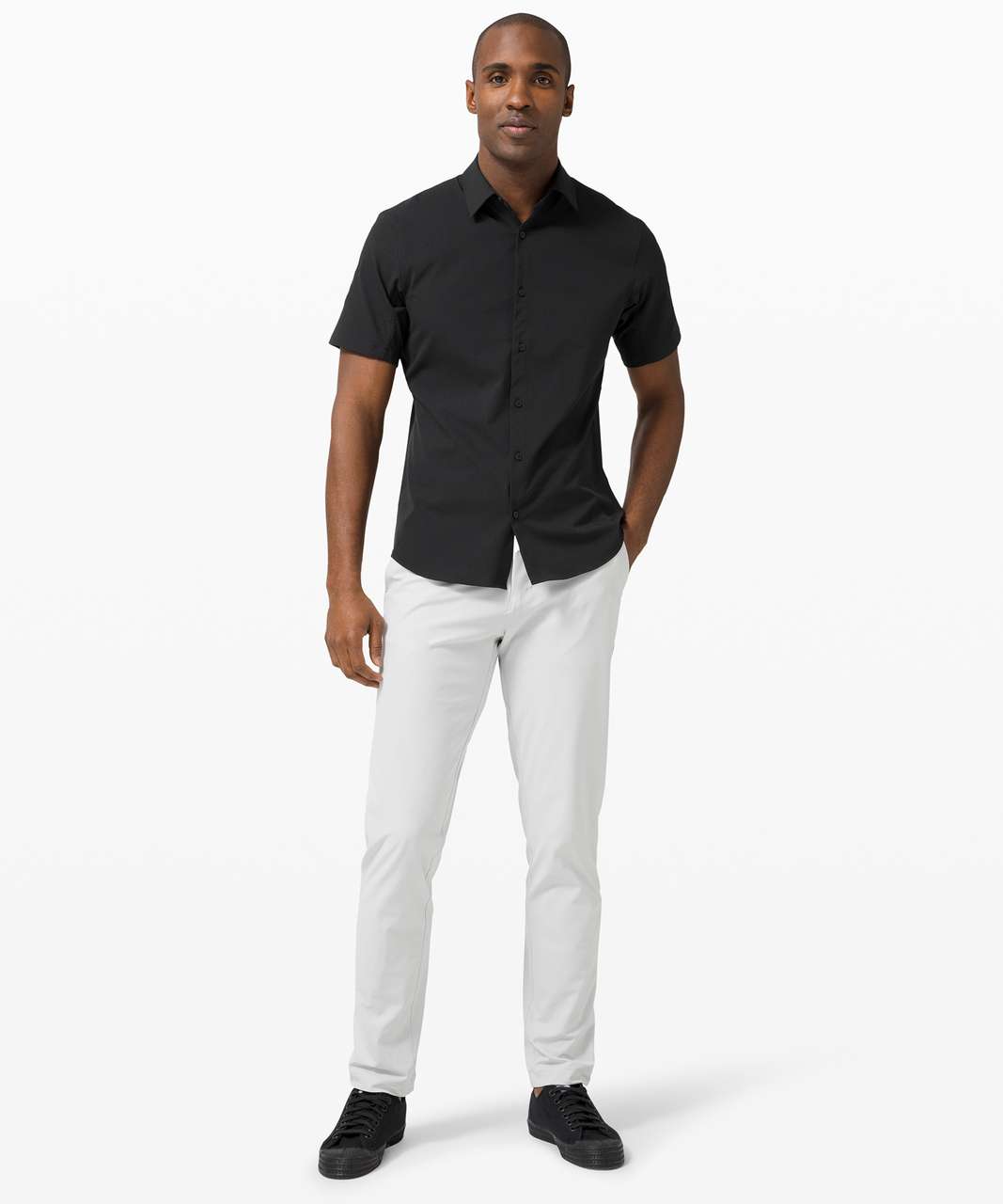 Lululemon Airing Easy Short Sleeve Buttondown - Black - lulu fanatics