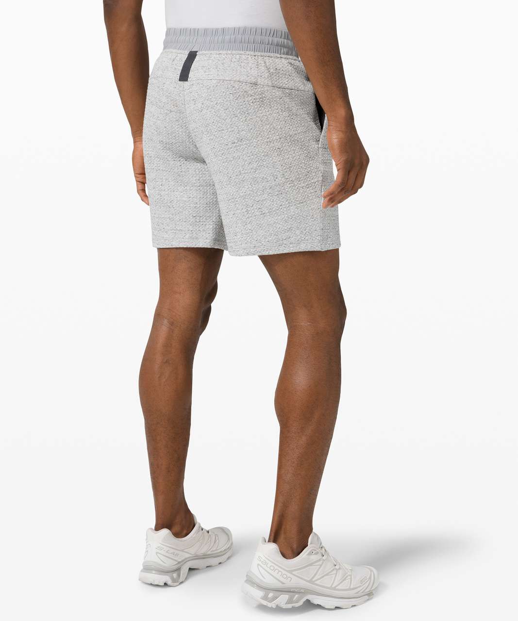 Lululemon At Ease Short 7" - Heathered Melody Light Grey / Black