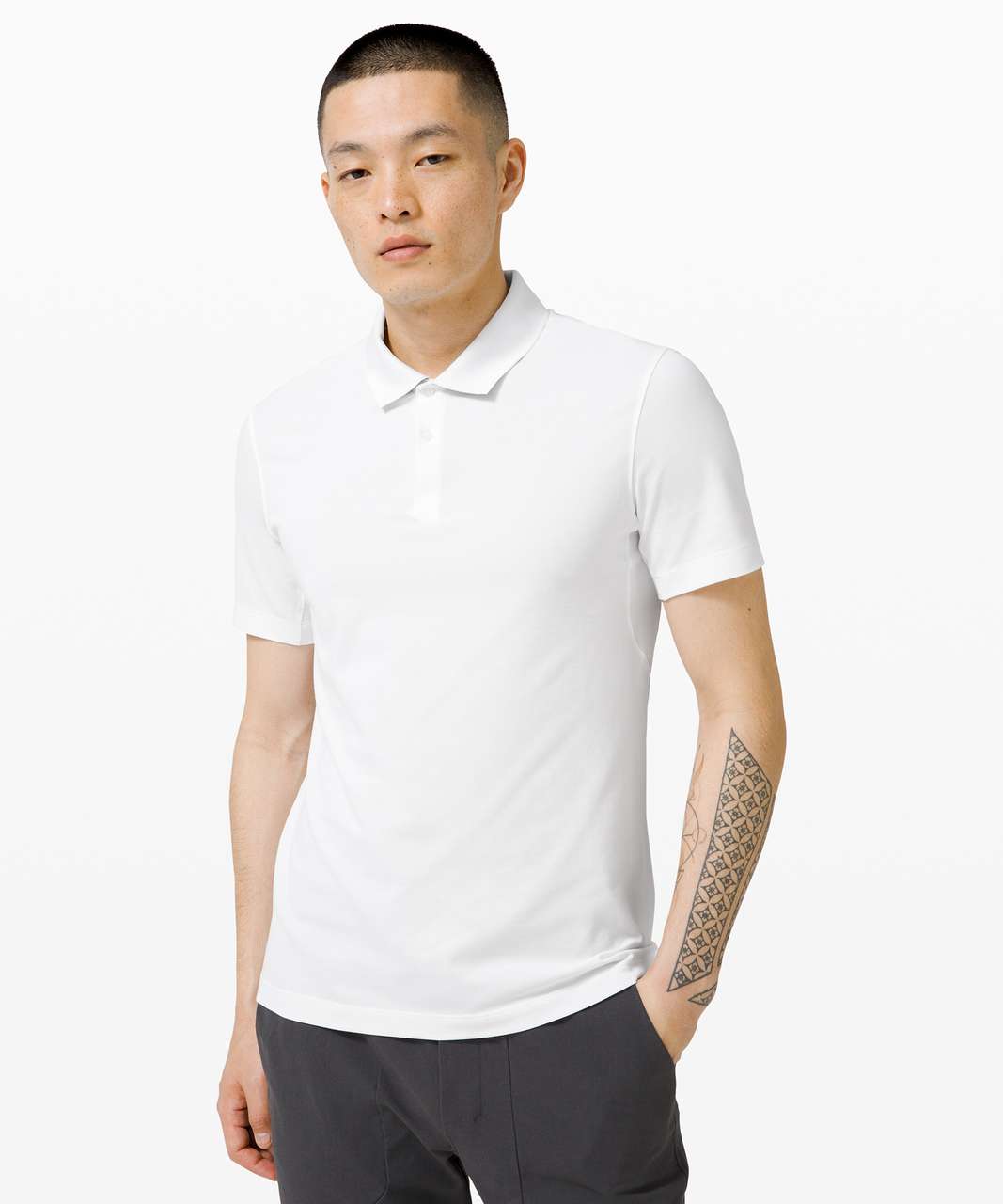 Lululemon Tech Pique Polo - White - lulu fanatics