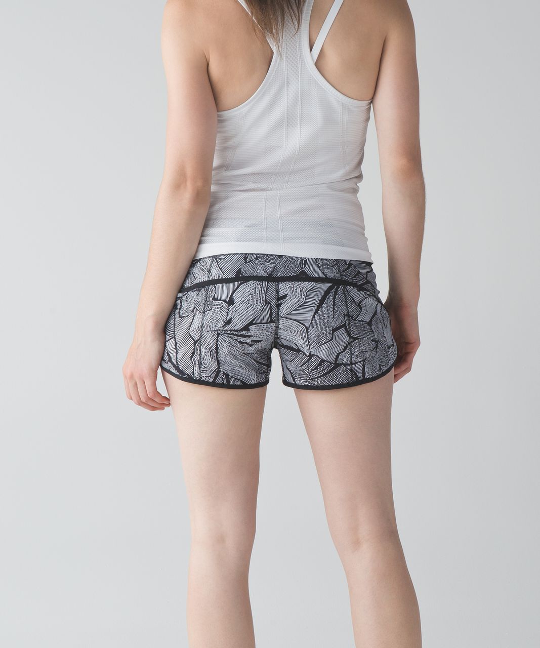 Lululemon Speed Short - Dottie Tribe White Black / Black - lulu fanatics