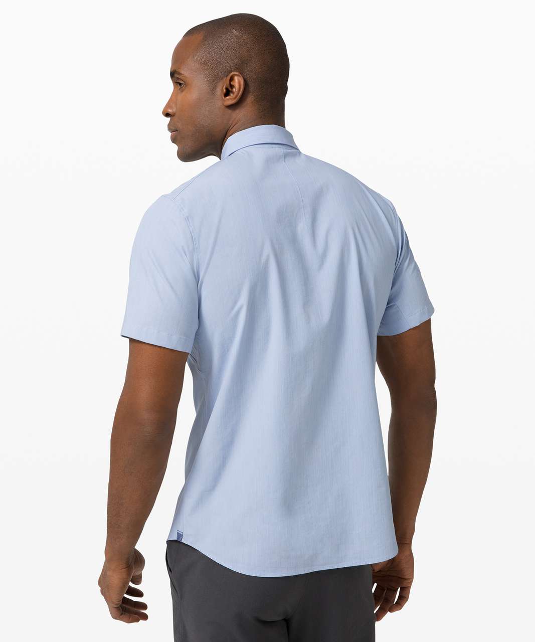 Lululemon Down to the Wire Slim Fit Short Sleeve - Heathered Oasis Blue