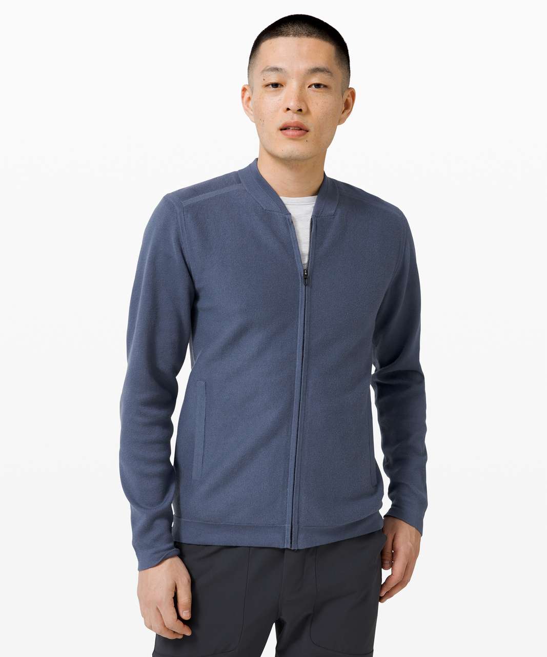 Lululemon Cloudy Pine Bomber Jacket - Ink Blue - lulu fanatics