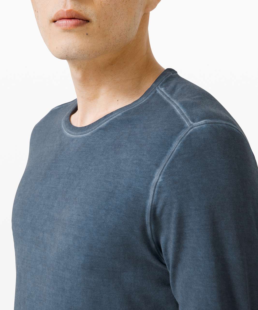 Lululemon The Fundamental Long Sleeve Henley - Iron Blue - lulu fanatics