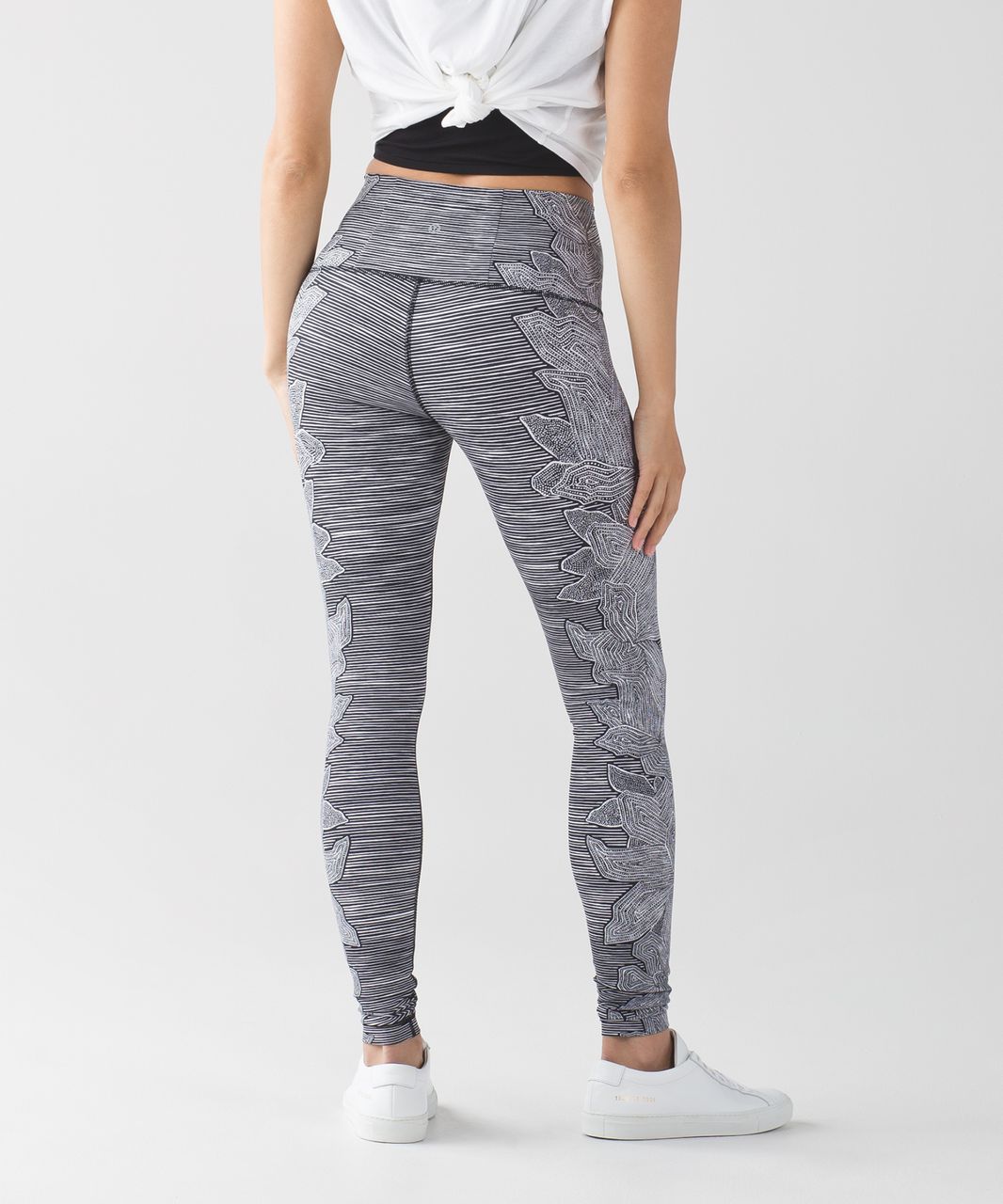 Lululemon Wunder Under Pant (Hi-Rise) - Dottie Tribe White Black - lulu  fanatics