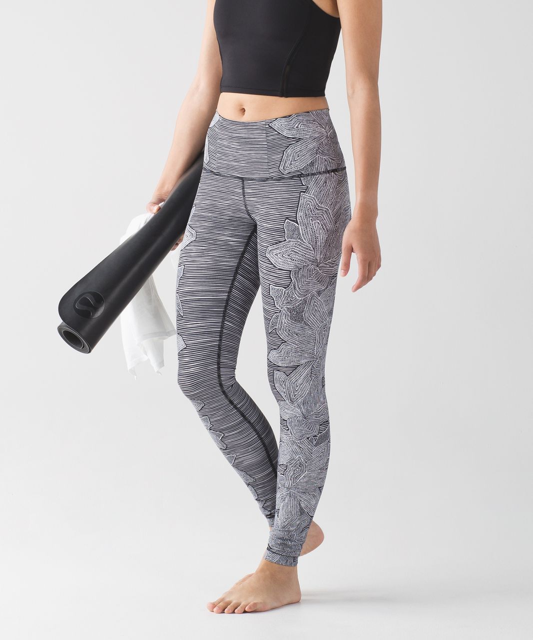 Lululemon Wunder Under Pant (Hi-Rise) - Dottie Tribe White Black