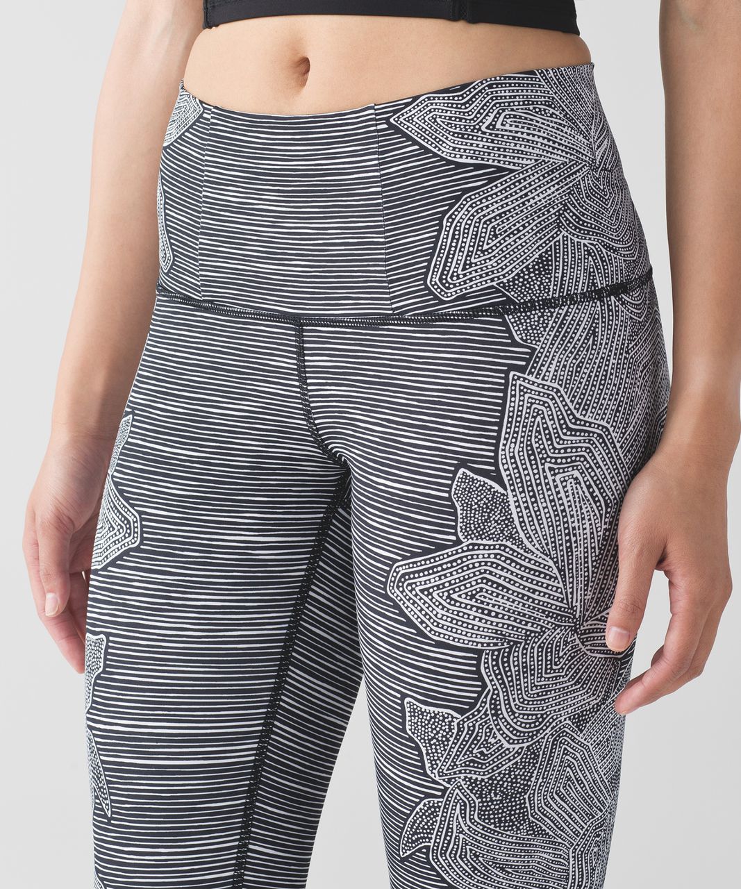 Lululemon Wunder Under Pant (Hi-Rise) - Dottie Tribe White Black