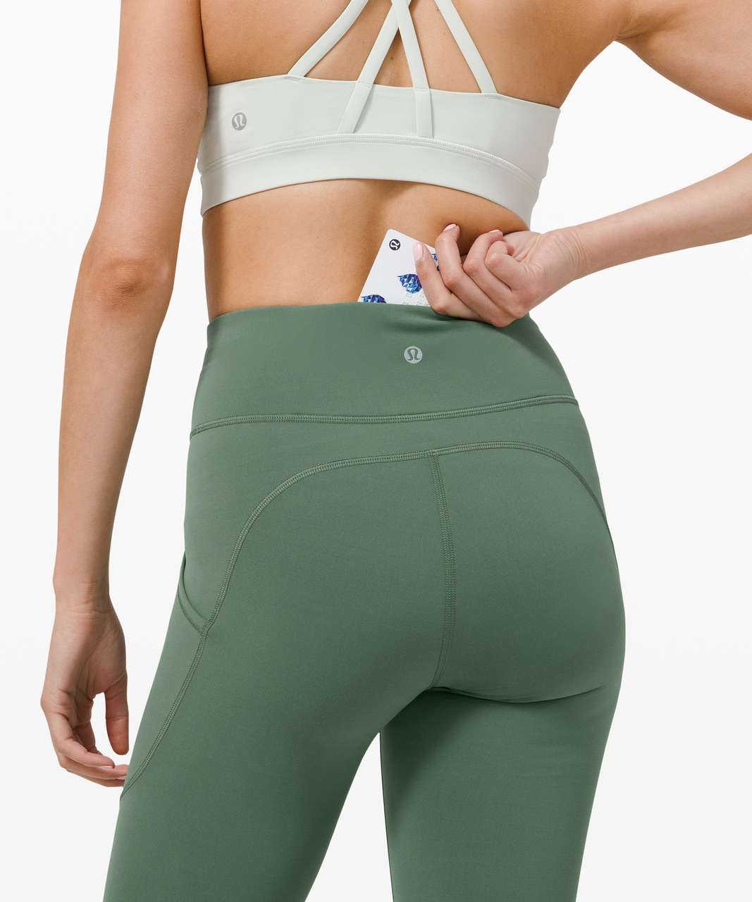 Lululemon Power Thru High-Rise Crop 23 - Rainforest Green - lulu