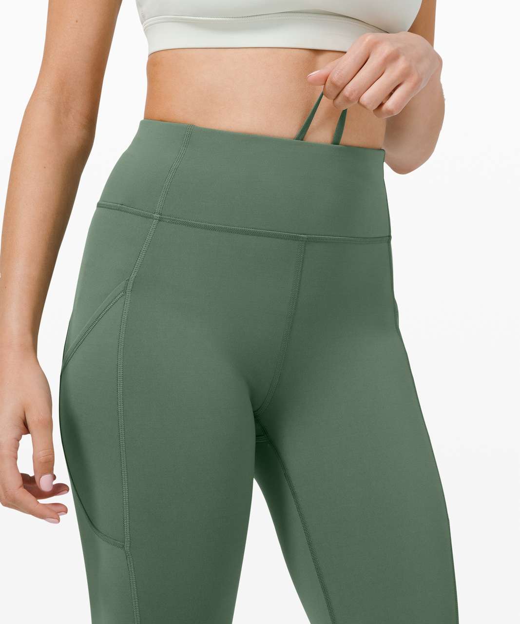 Lululemon Invigorate High-Rise Crop 23 - Algae Green - lulu fanatics