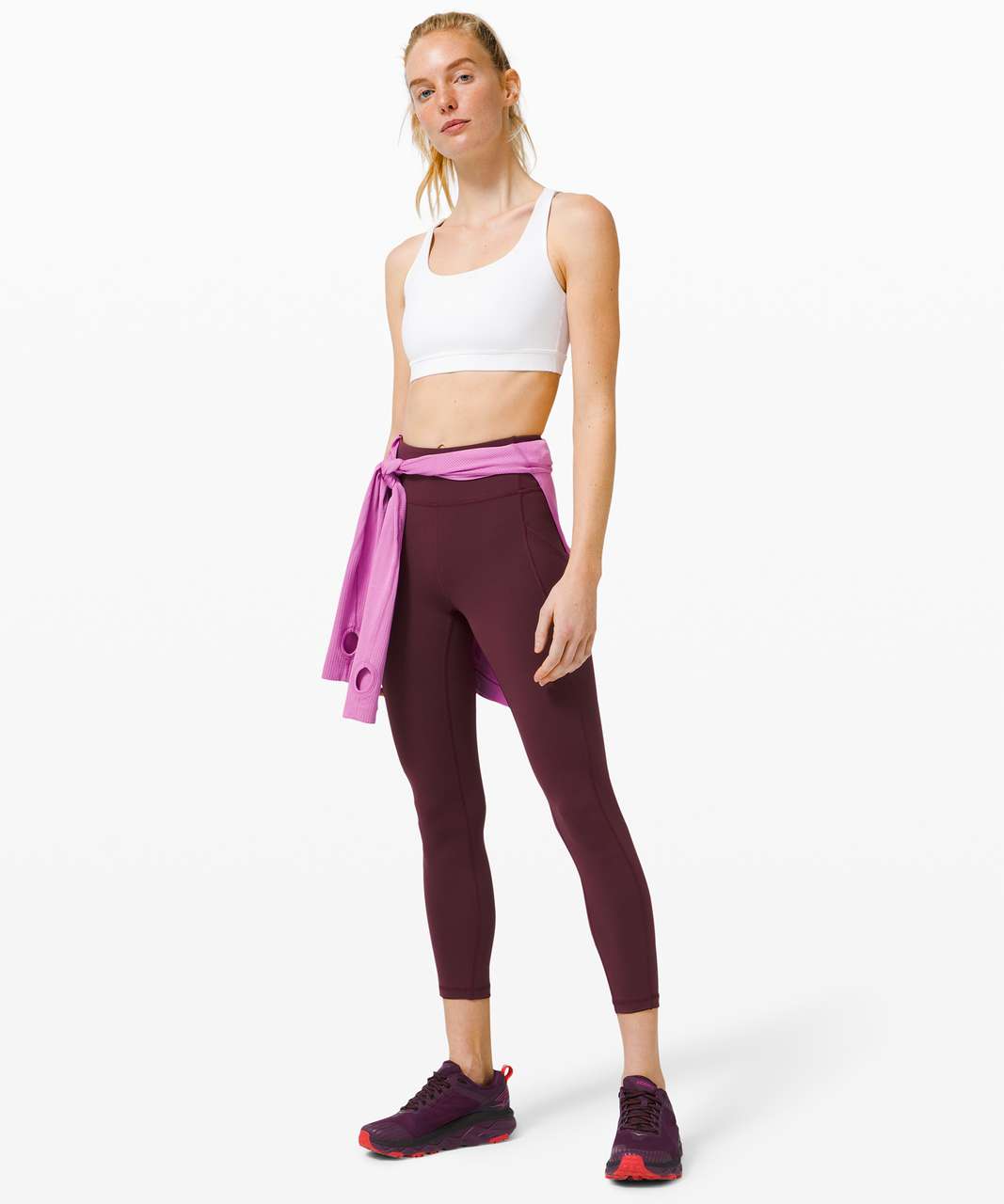 lululemon - Invigorate High-Rise Tight 25 - Colour Cassis = Burgundy US size  8 (NZ 12) on Designer Wardrobe