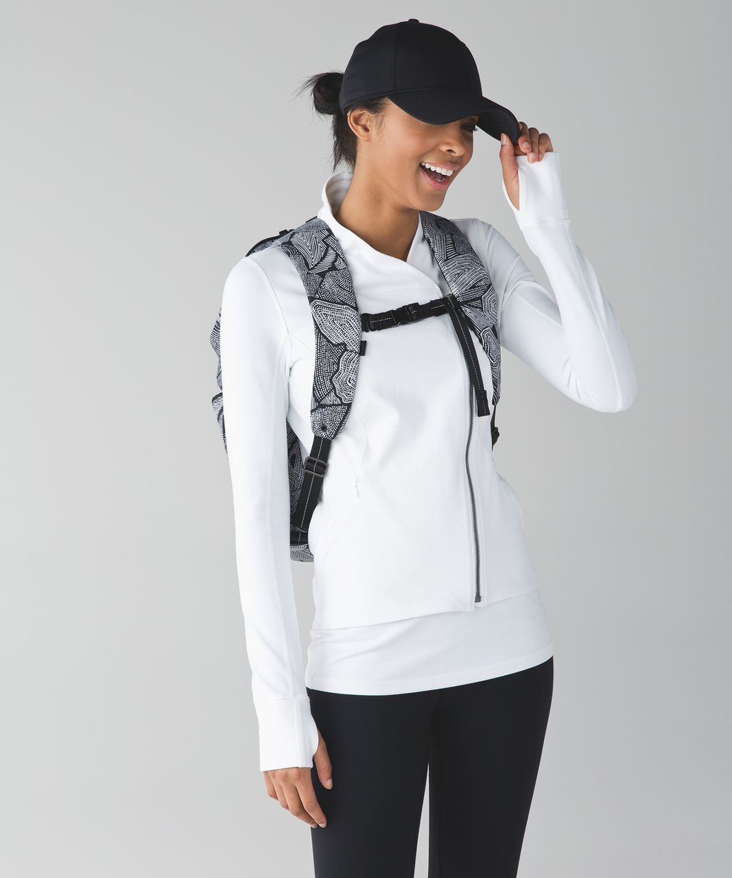 Lululemon All Day Backpack - Dottie Tribe White Black