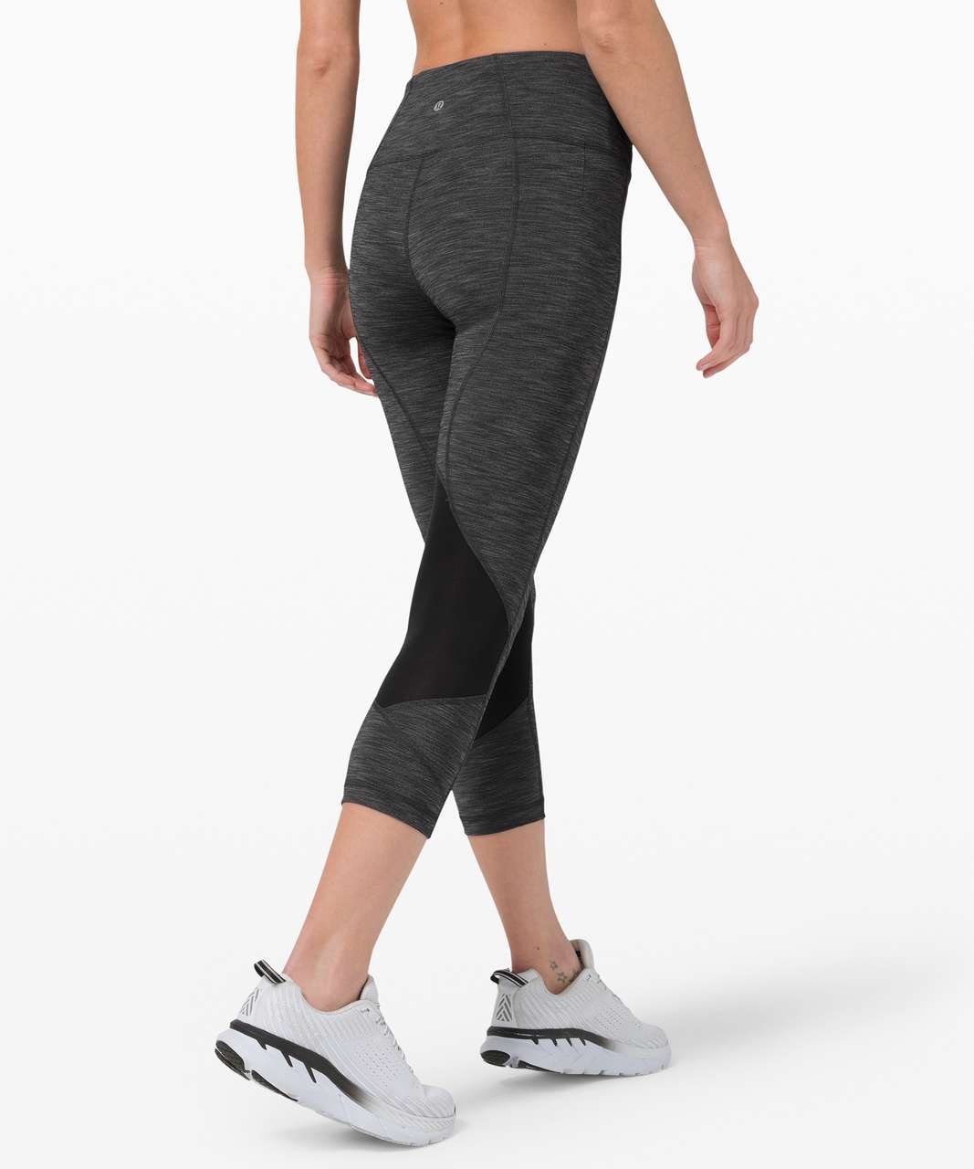 Lululemon Pace Rival Mid-Rise Crop 22” - Heathered Black / Black - lulu  fanatics