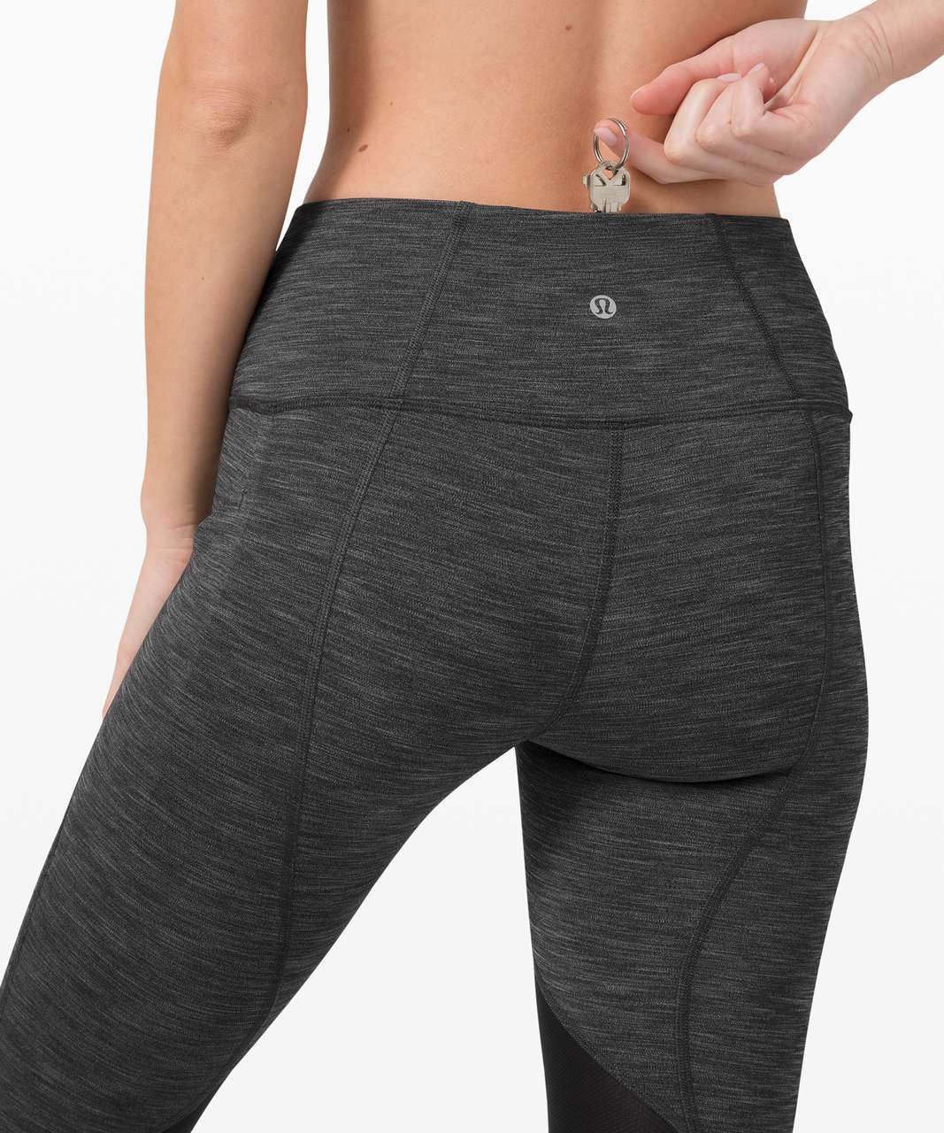 Lululemon Pace Rival Mid-Rise Crop 22” - Heathered Black / Black