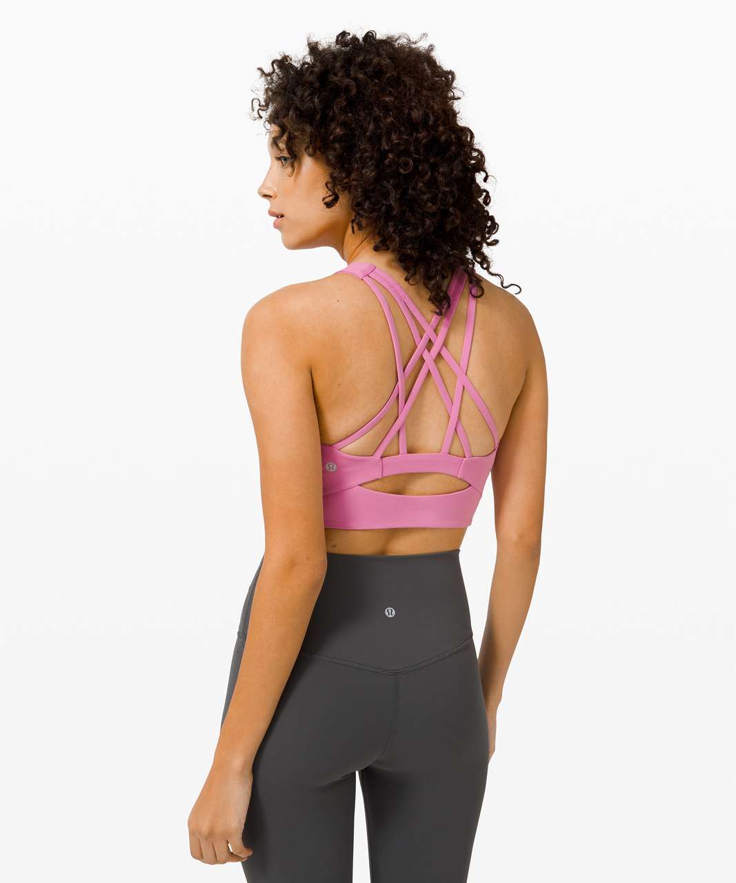 Lululemon Free To Be Serene Bra High Neck Long Line - Magenta Glow