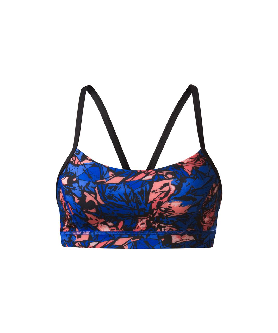 Lululemon Rise and Run Bra - Mini Paint Storm Harbor Blue Multi / Black