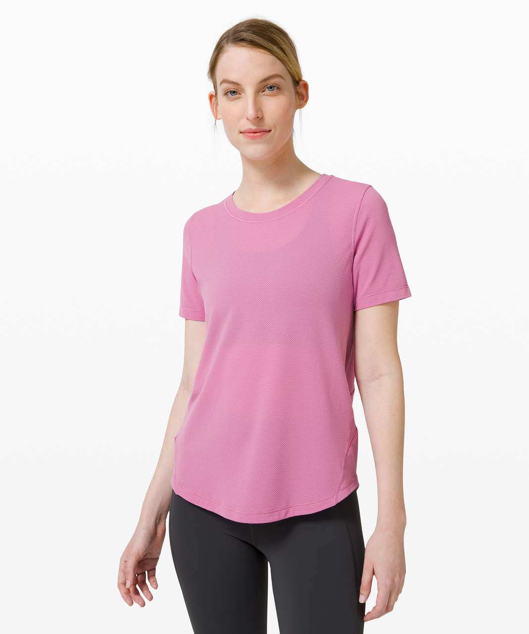 Lululemon Long Distance Short Sleeve - Magenta Glow - lulu fanatics