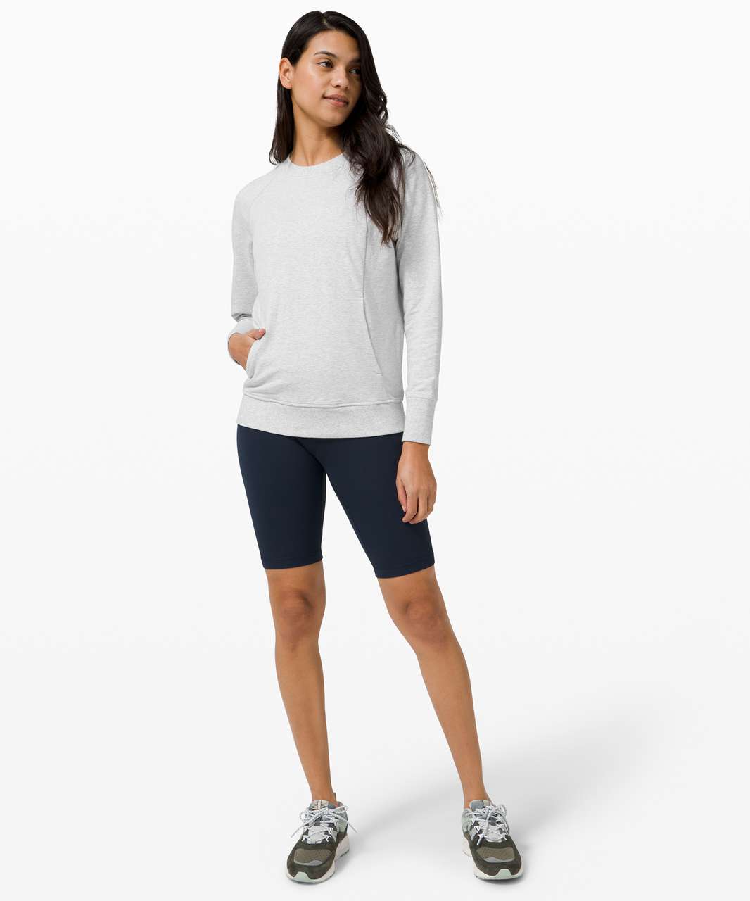 Lululemon Scuba Crew *online Only In Heathered Core Light Grey