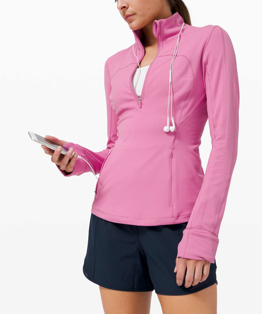 Lululemon Run Briskly 1/2 Zip - Magenta Glow - lulu fanatics