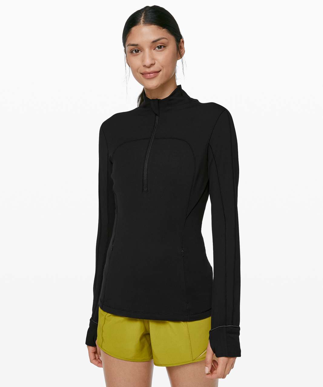 Lululemon Rest Less 1/2 Zip Black Grey Heather Pullover Jacket Running  Small - $42 - From bria