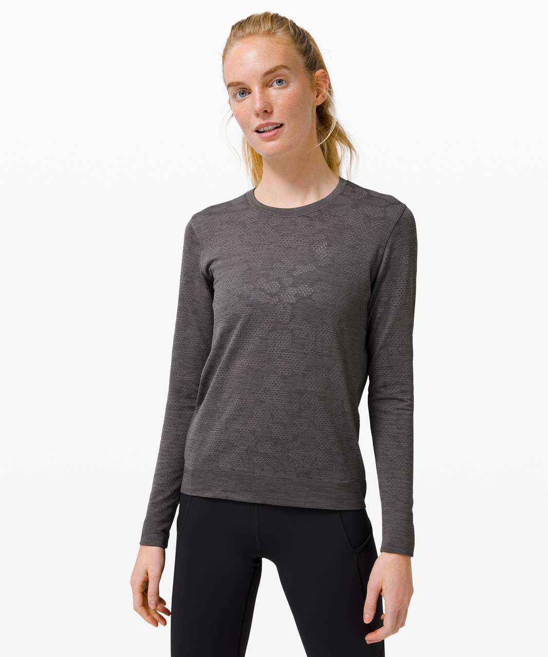 Lululemon Breeze By Long Sleeve - Polar Spots Lunar Rock / Graphite Grey - lulu  fanatics