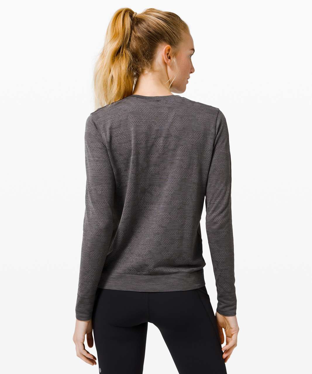 Lululemon Breeze By Long Sleeve - Polar Spots Lunar Rock / Graphite Grey