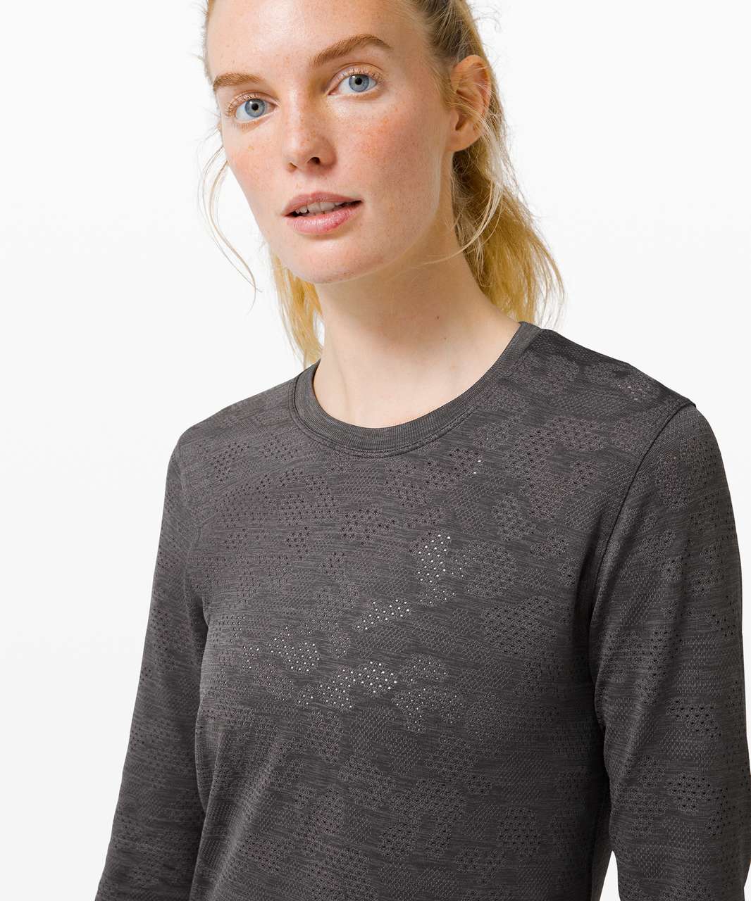 Lululemon Breeze By Long Sleeve - Polar Spots Lunar Rock / Graphite Grey