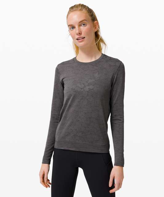 Lululemon Breeze By Long Sleeve II - Heathered Black - lulu fanatics