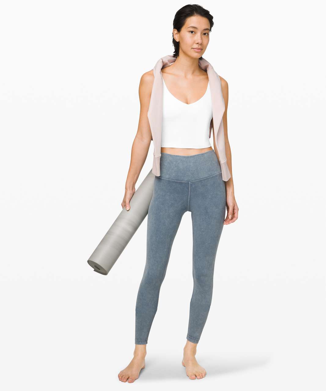 White Align Tank (8) and Light Chrome Align Legging (6); Align Tank sizing  for 30DDD and Double Lined thoughts in the comments! : r/lululemon