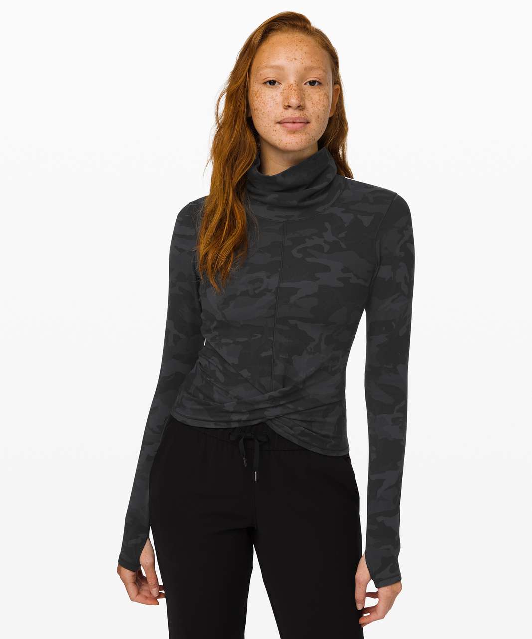 Lululemon Melodic Movement Long Sleeve - Incognito Camo Multi Grey - lulu  fanatics