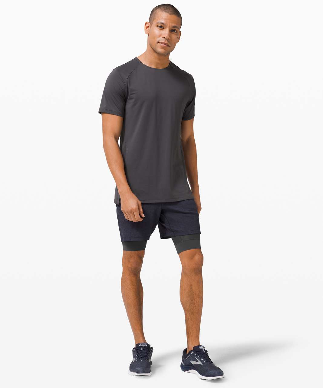 Lululemon T.H.E. Short 7 Mesh *Liner - Black / Cadet Blue - lulu fanatics