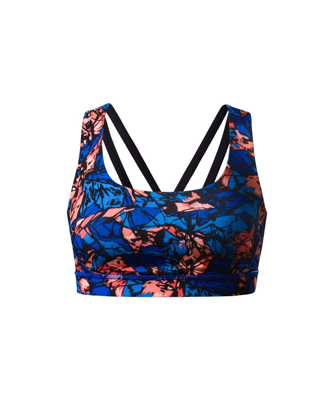 Lululemon Energy Bra (Exhale) - Mini Paint Storm Harbor Blue Multi / Black