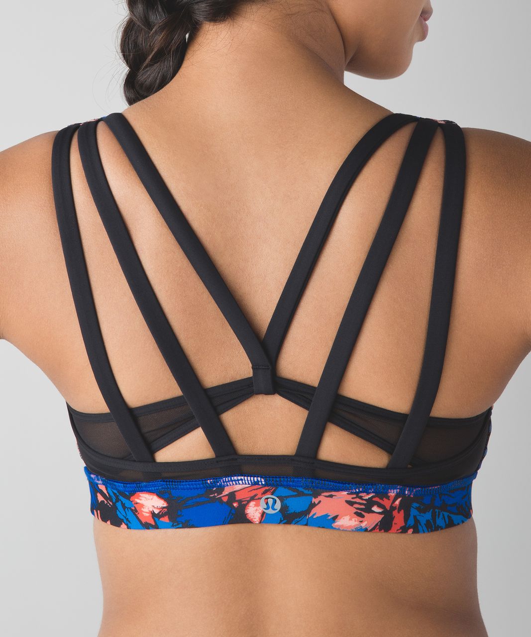 Lululemon Energy Bra (Exhale) - Mini Paint Storm Harbor Blue Multi / Black