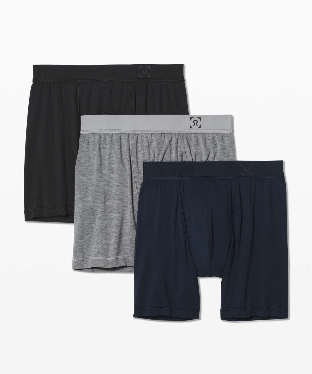 Lululemon Always In Motion Boxer *3 Pack 5" - Black / Heathered Core Medium Grey / True Navy