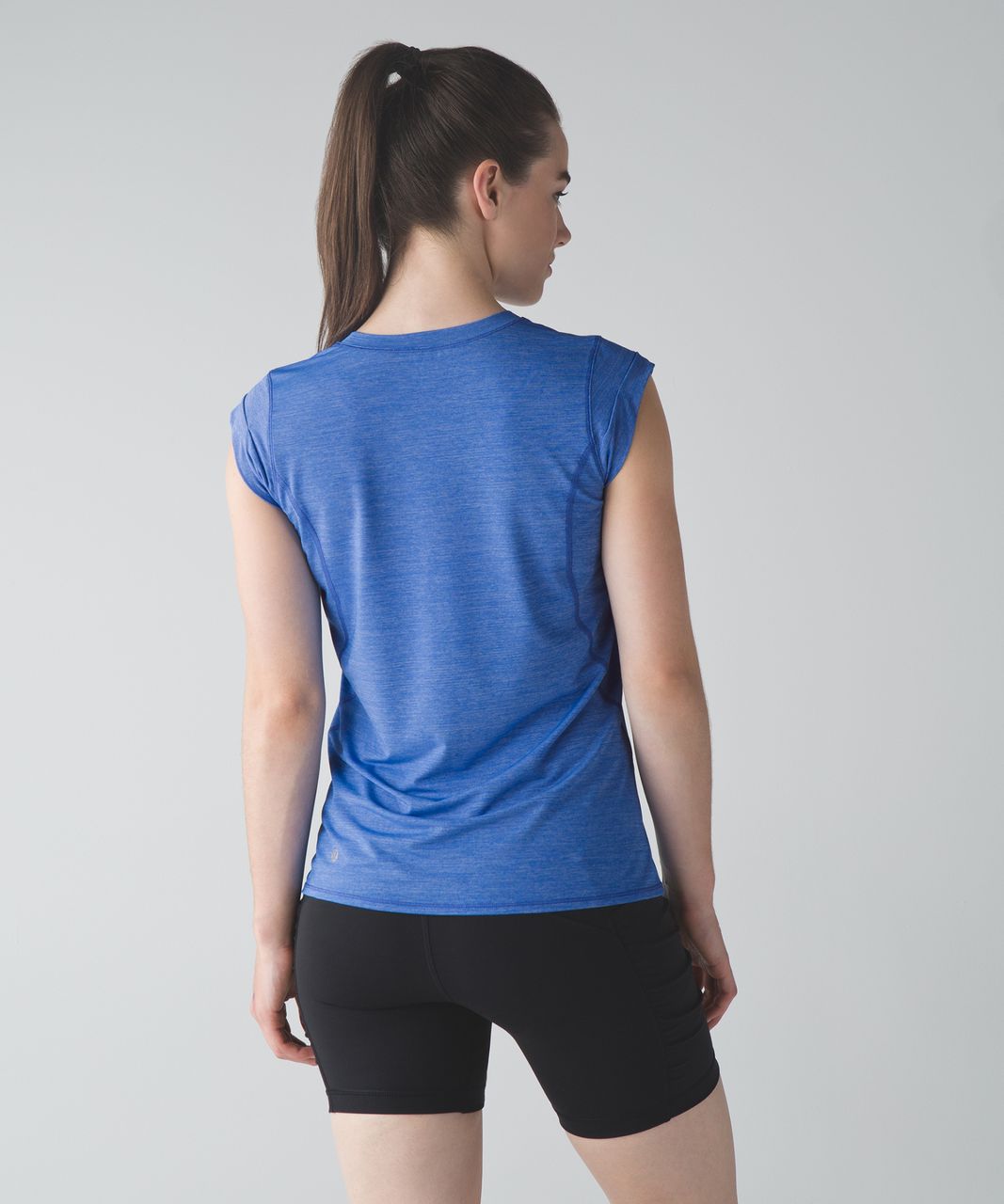 Lululemon Pedal To The Medal Short Sleeve - Heathered Pipe Dream Blue