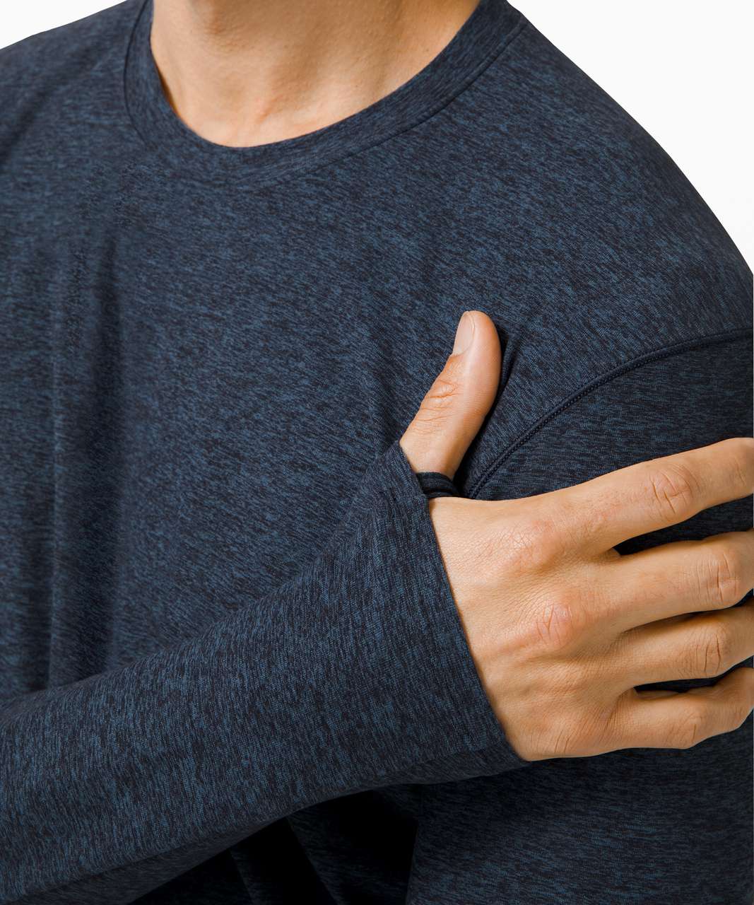 Lululemon Surge Warm Long Sleeve - Heathered True Navy / Black (First Release)