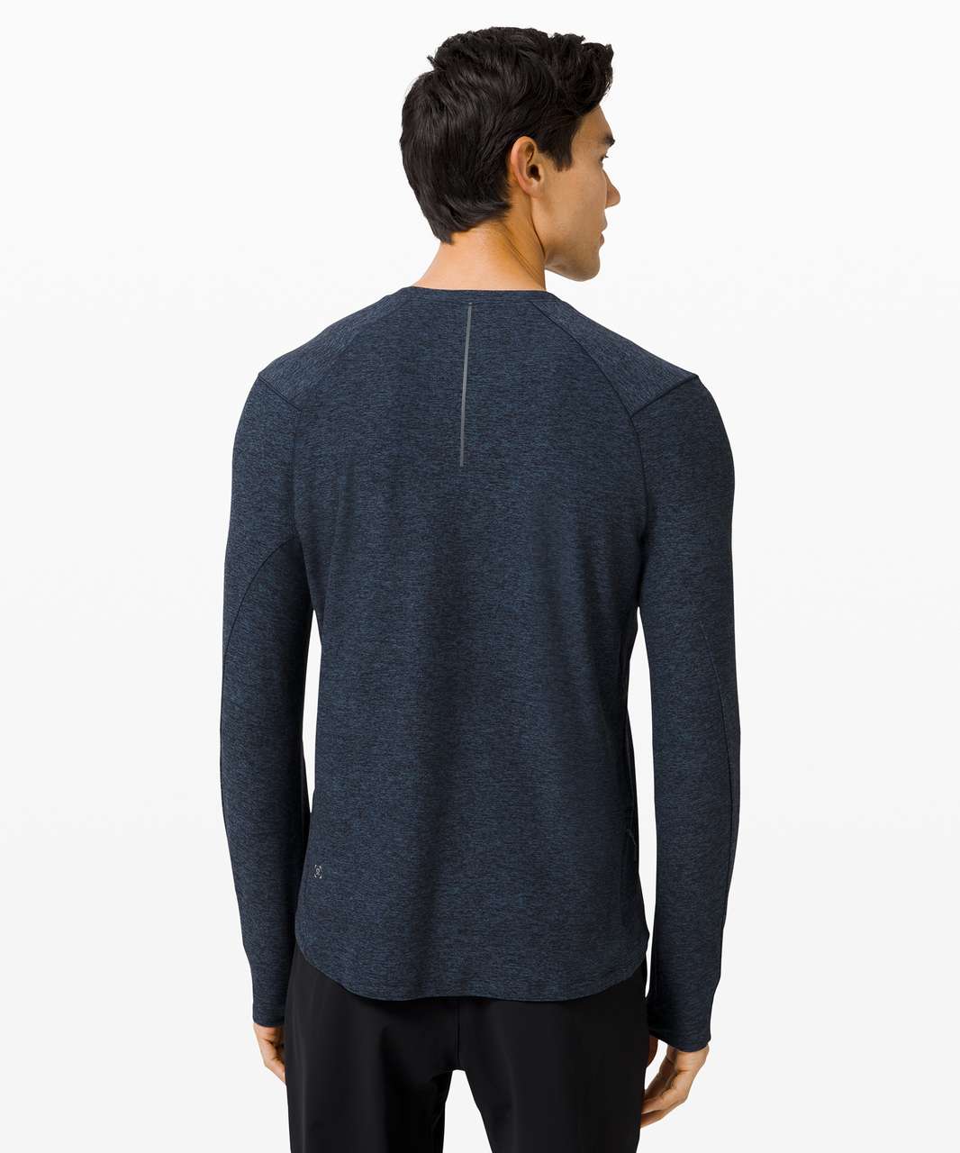 Lululemon Surge Warm Long Sleeve - Heathered True Navy / Black (First  Release) - lulu fanatics