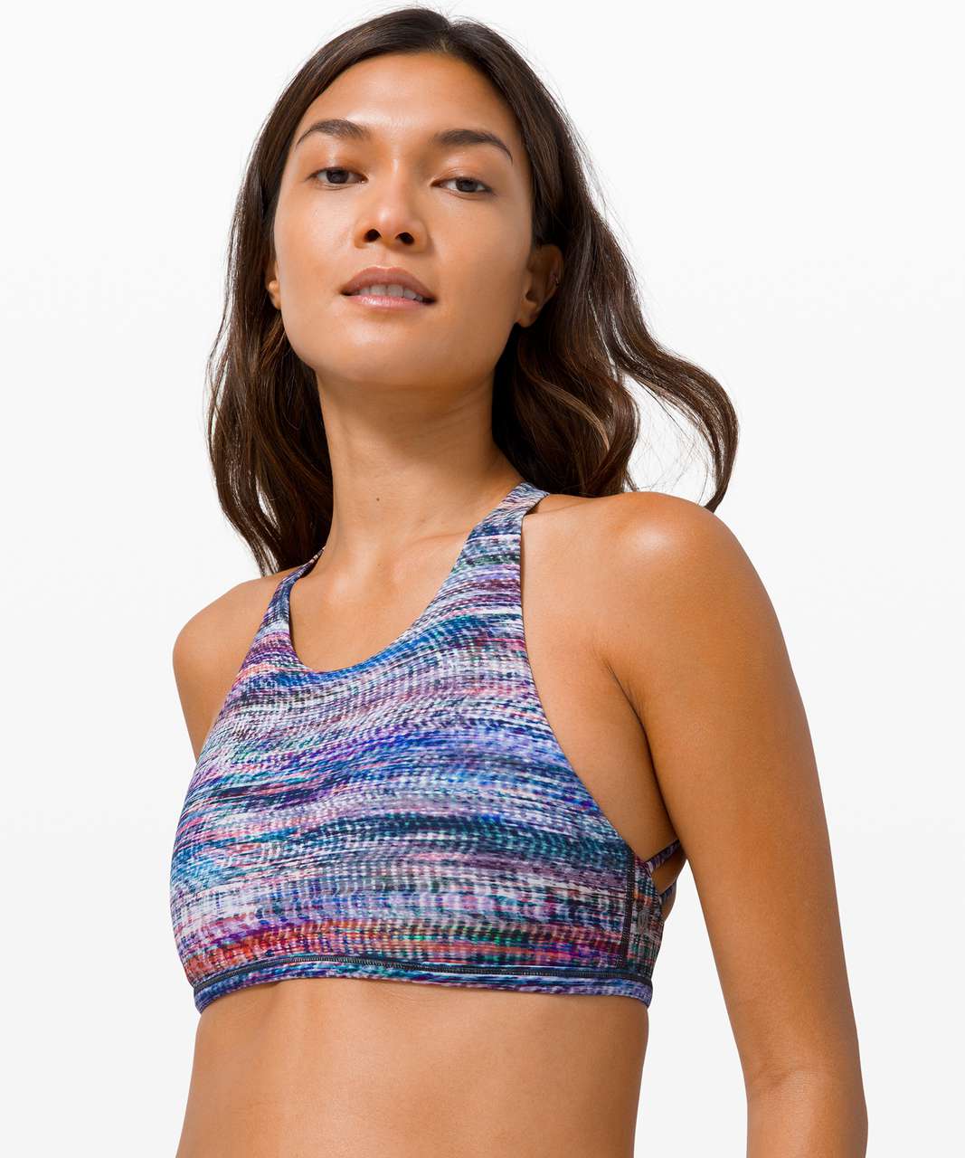 Lululemon Free To Be Bra Wild High Neck *Light Support, A/B Cup (Online Only) - Digital Oasis Alpine White Multi