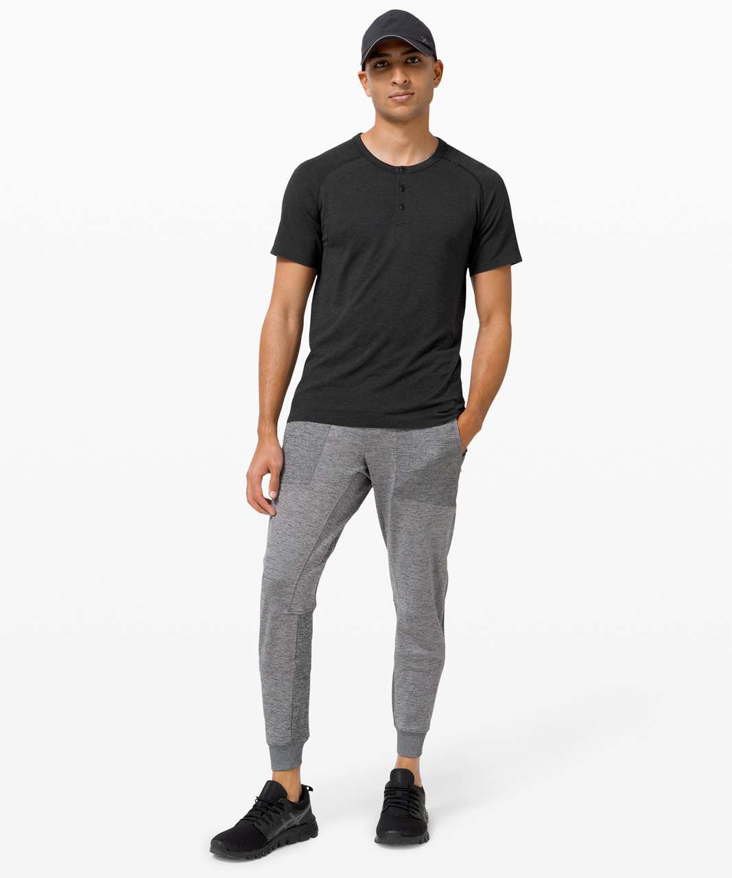 Lululemon Metal Vent Tech Short Sleeve Henley 2.0 - Deep Coal / Black (First Release)