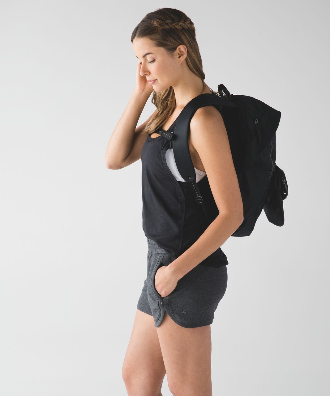 Lululemon Take Ten Short - Heathered Mod Black